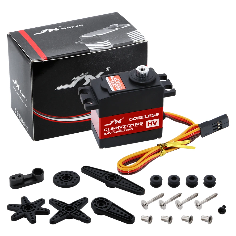 เซอร์โวมอเตอร์ดิจิตอล JX CLS-HV2721MG 8.4V 23KG เกียร์โลหะ กันน้ำระดับ IP67 มอเตอร์ไร้แกน สำหรับรถบังคับวิทยุ 1/8 1/10 หุ่นยนต์ เครื่องบิน