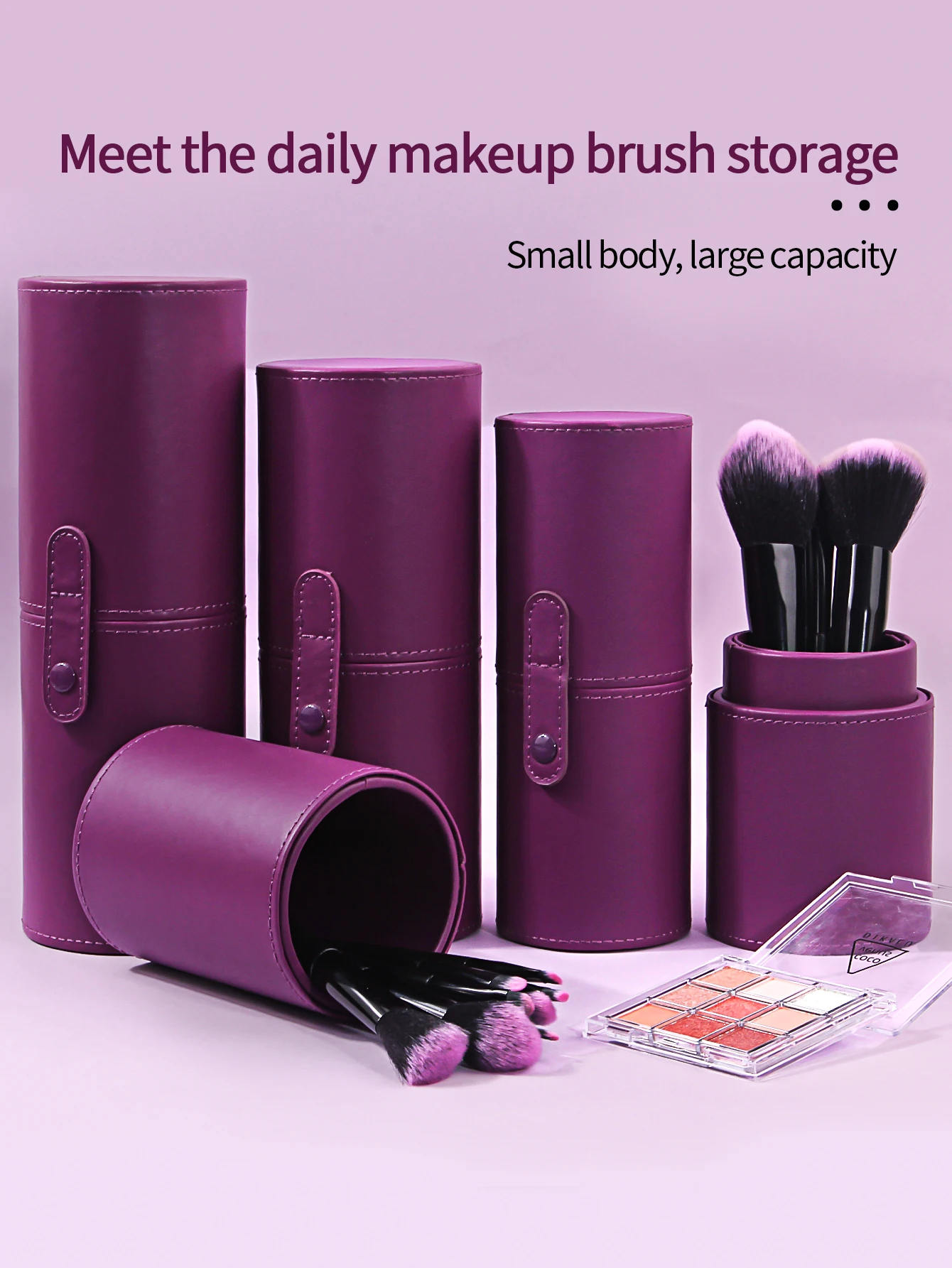 Travel PU Leather Makeup Brush Tools Holder Cosmetic Pens Storage Cup Case Box Portable Makeup Tool Organizer