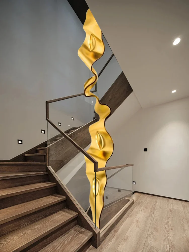 

Post-modern Futuristic Metal Style All Aluminum Handmade Golden Angel Eyes Chandeliers Elegant Led Dimmable Lamps For Villa