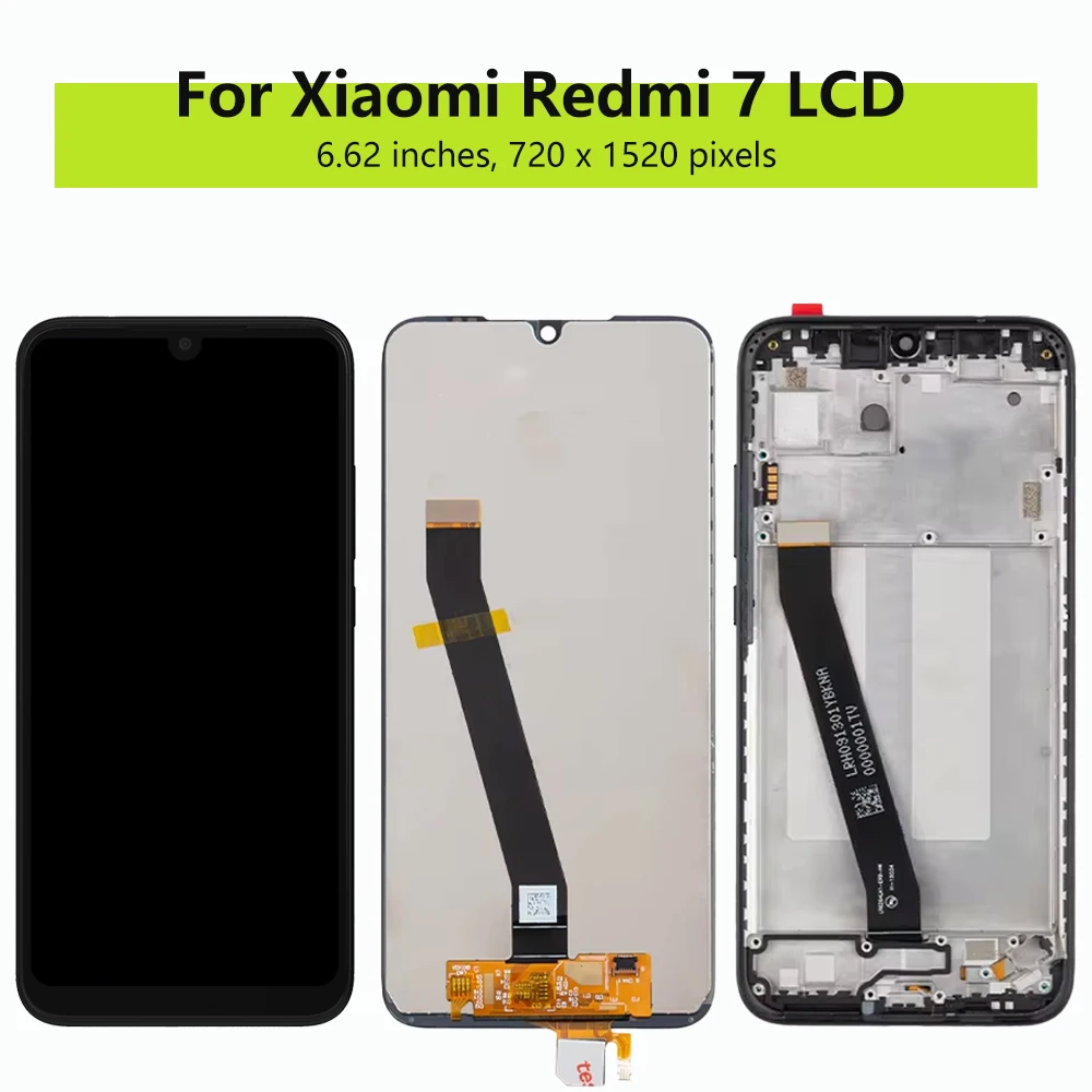 Pantalla táctil Lcd de 6,26 pulgadas para Xiaomi Redmi 7, montaje de digitalizador con marco para Redmi 7, M1810F6LG