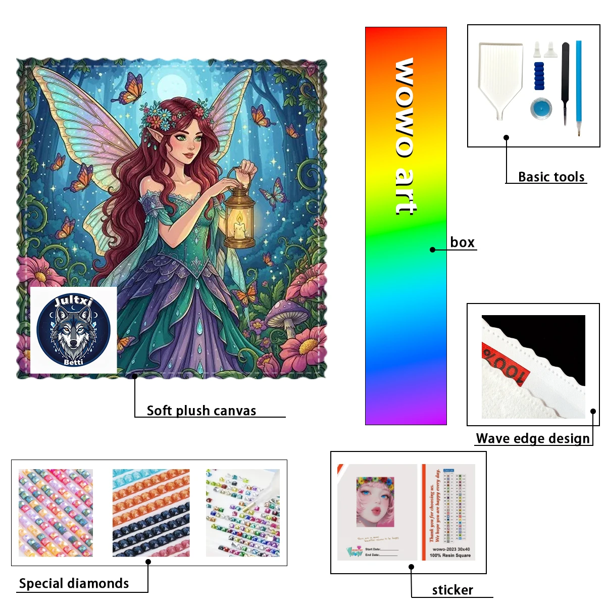 

【Betti_ Diamond Art】Stylish girl elf Crystal AB Rhinestone FD Rhinestone Perfect Resin Diamond