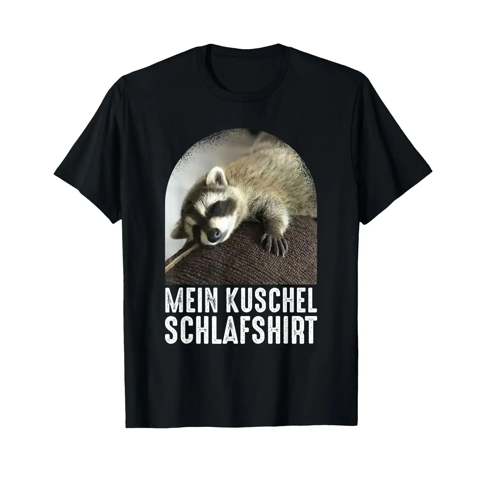 My cuddly sleep shirt Monkey Raccoon T vintage Washed fashion Unisex streetwear graphic Versatile Breathable Casual Stylish
