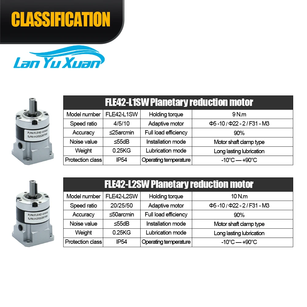 FLE42-SW عالية الدقة صندوق التروس الكوكبي المخفض صالح Nema17 42 5 مللي متر محرك متدرج نسبة 4:1 5:1 10:1 20:1 50:1 ل CNC #2