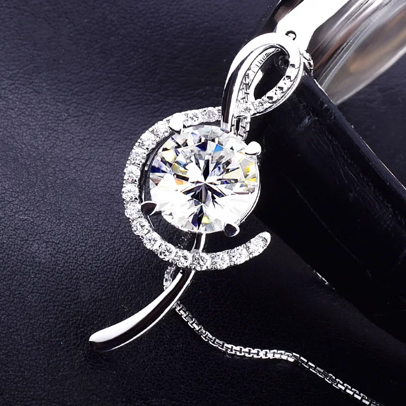 Women's Creative Sweet Elegant Note Pendant Necklace Plated PT950 Imitation Diamond Karat New Jewelry