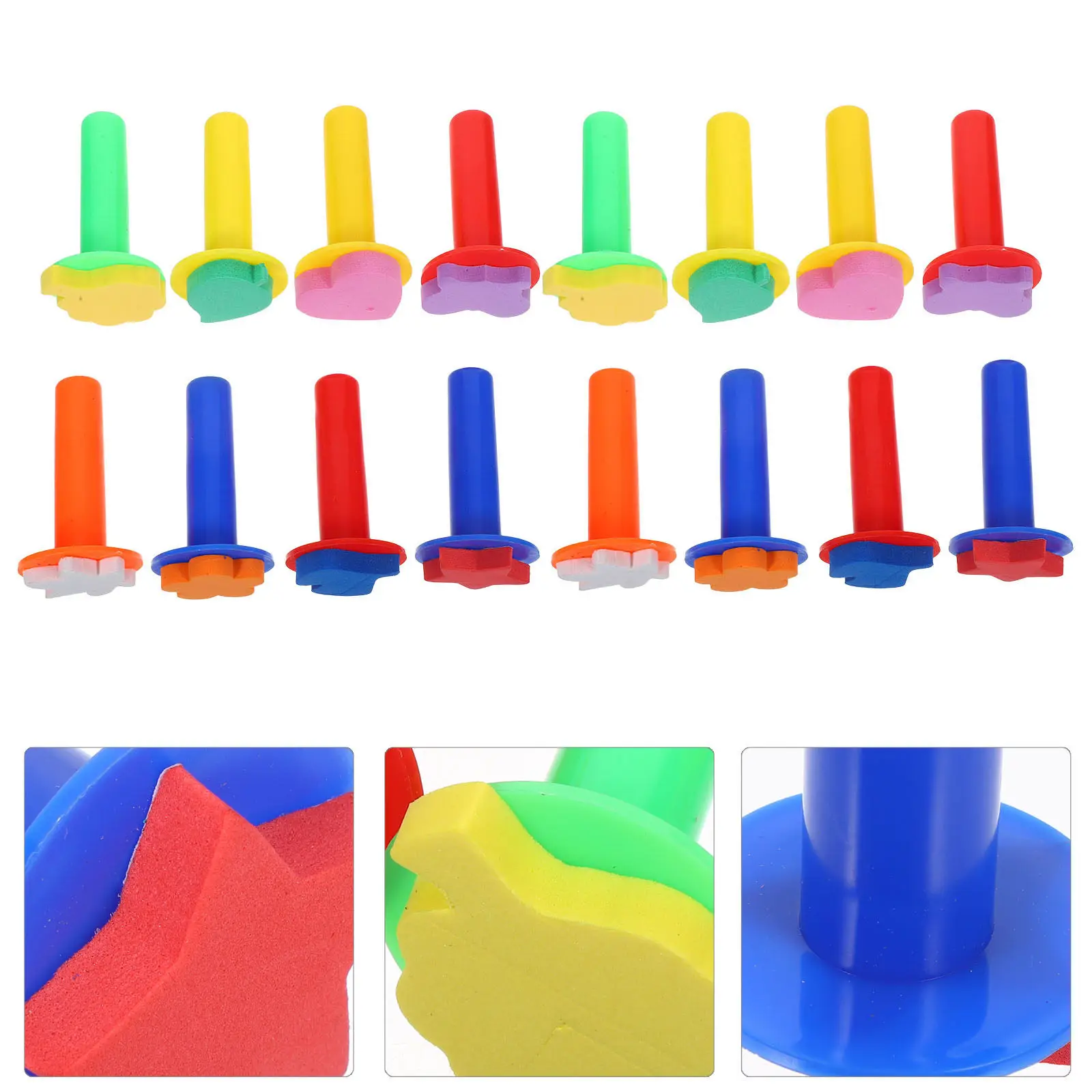 

32Pcs Children Painting Kit Eva Sponge Stamps Assorted Shapes DIY Art Craft Activity Set for Kids Fine Motor Skill Development