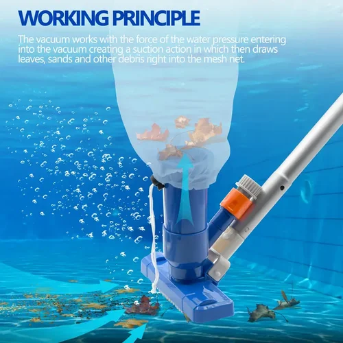 Imagen 1 del producto Kit de limpieza al vacío para piscina con 4 secciones, aspiradora con chorro de Spa para piscina sobre el suelo, Spa, estanque, jacuzzi