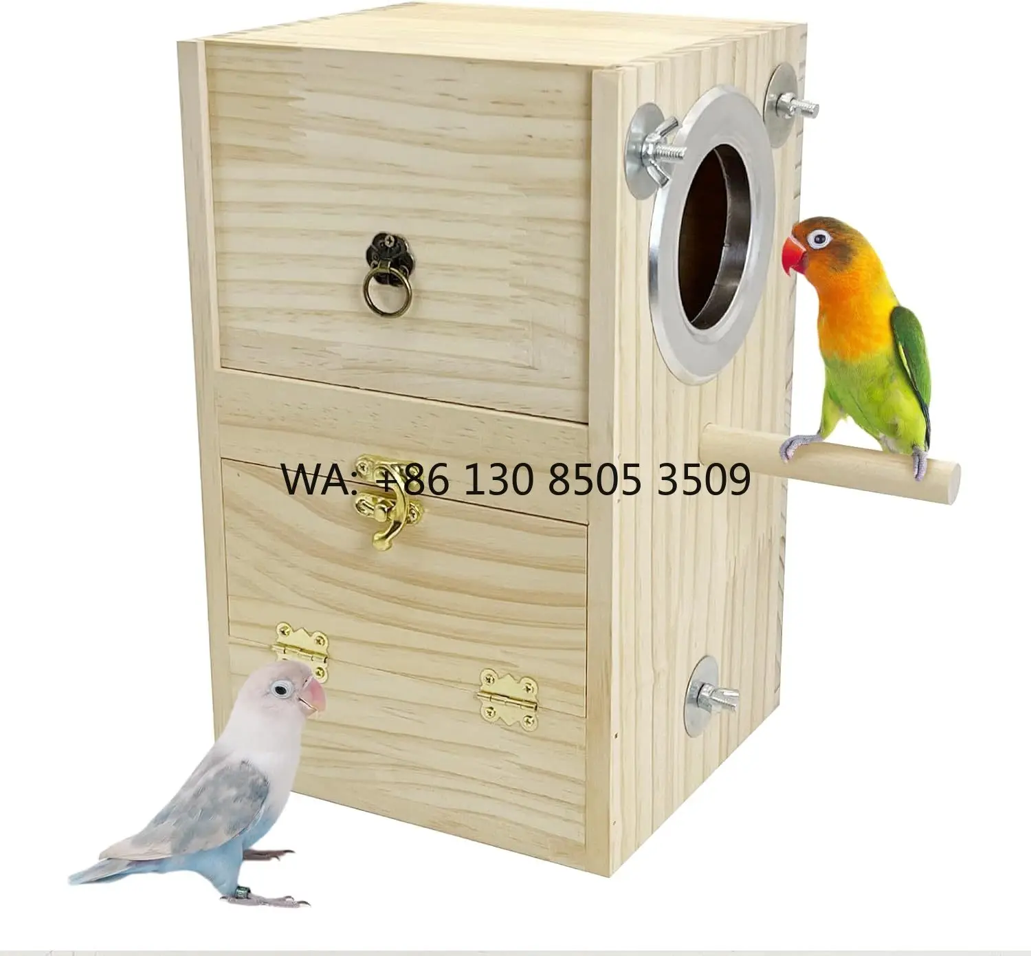 

Parakeet Nesting Box Wooden: Parrot Breeding House, Bird Aviary Accessory for Budgie Cage, Cockatiel, Finch, Lovebirds, Conure
