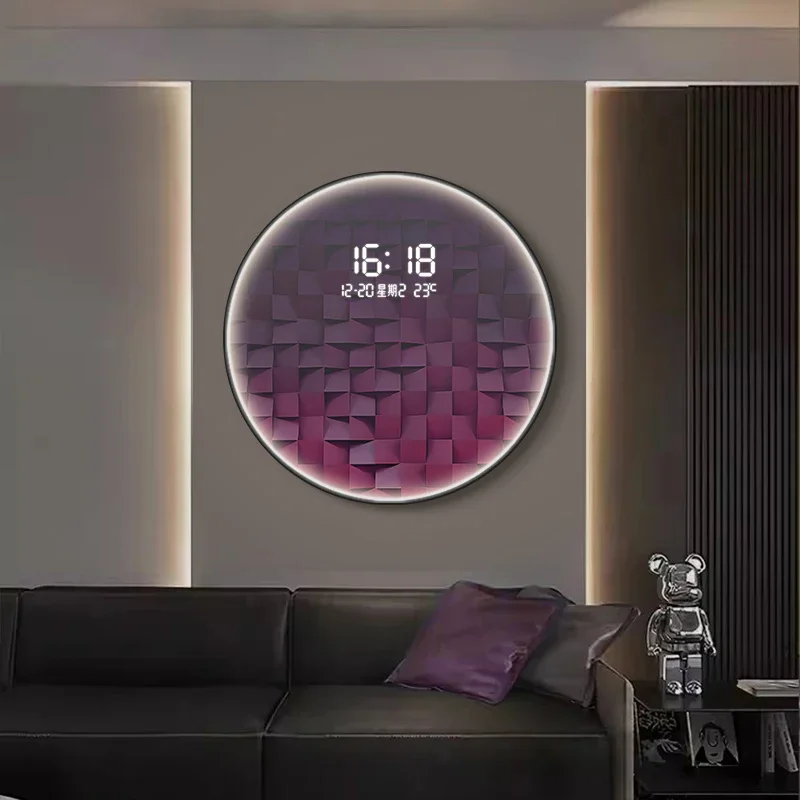 Led Modern Wall Clocks Big Size Interior Aesthetic Art Mural Wall Watch Design Silent Creative Wanduhr Living Room Decoration