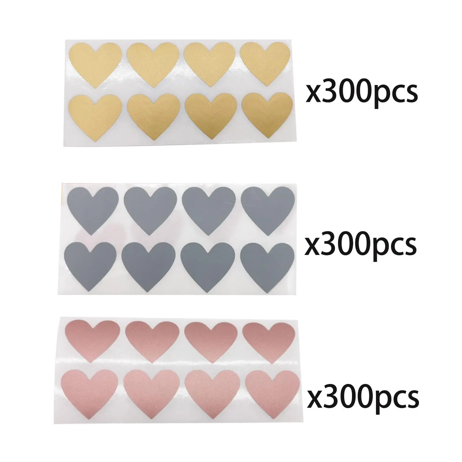 300 Pack Heart Scratch Off Stickers Self Sticky Scratch Card Stickers for Baby Shower Party Favor Wedding Gift Gender Reveal