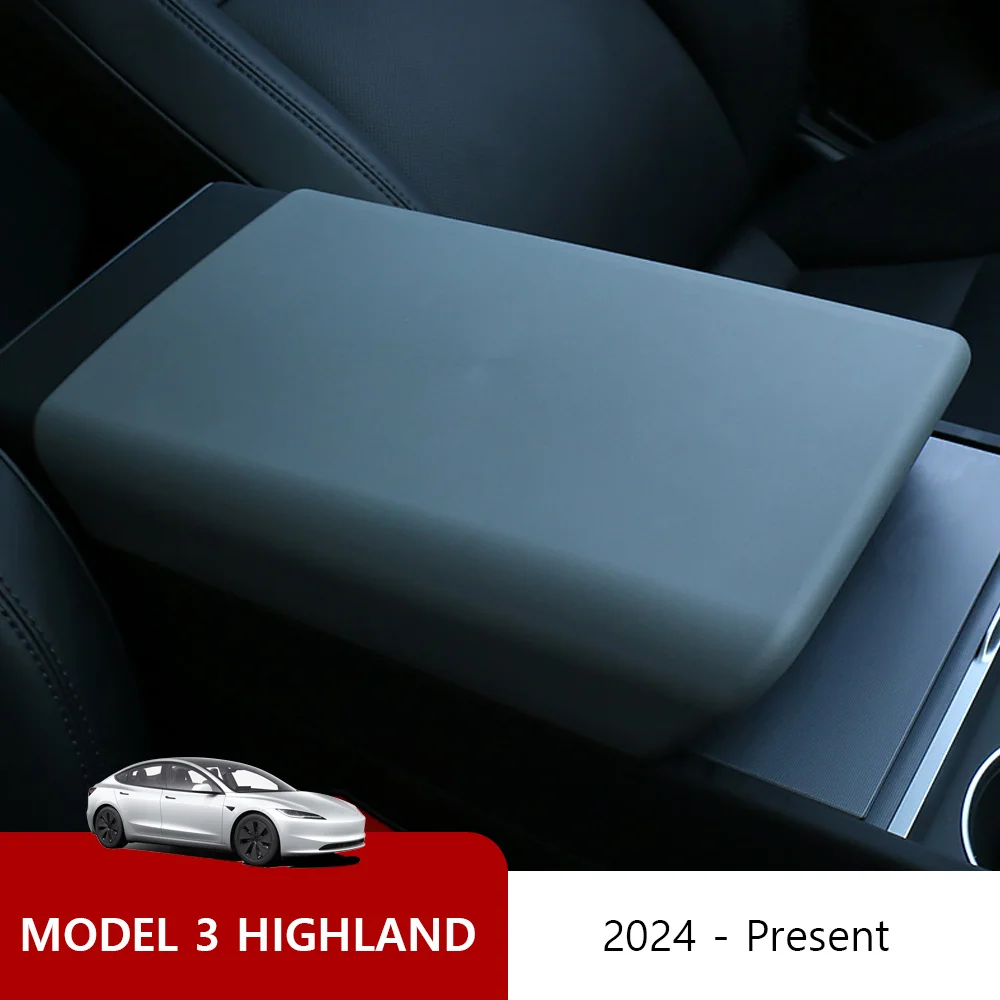 for Tesla Model 3 Highland 2024 TPE Soft Case Car Center Console Arm Rest Lid Auto Central Armrest Box Pad Cover Accessories