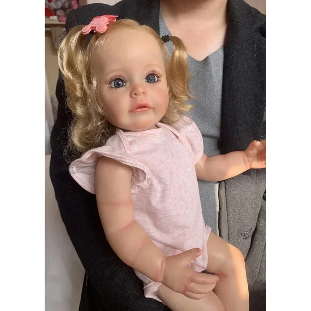 

55CM Full Body Silicone Reborn Princeess Toddler Girl Sue-Sue Lifelike Handmade Lifelike 3D Painted Bebe Reborn Doll for Girls