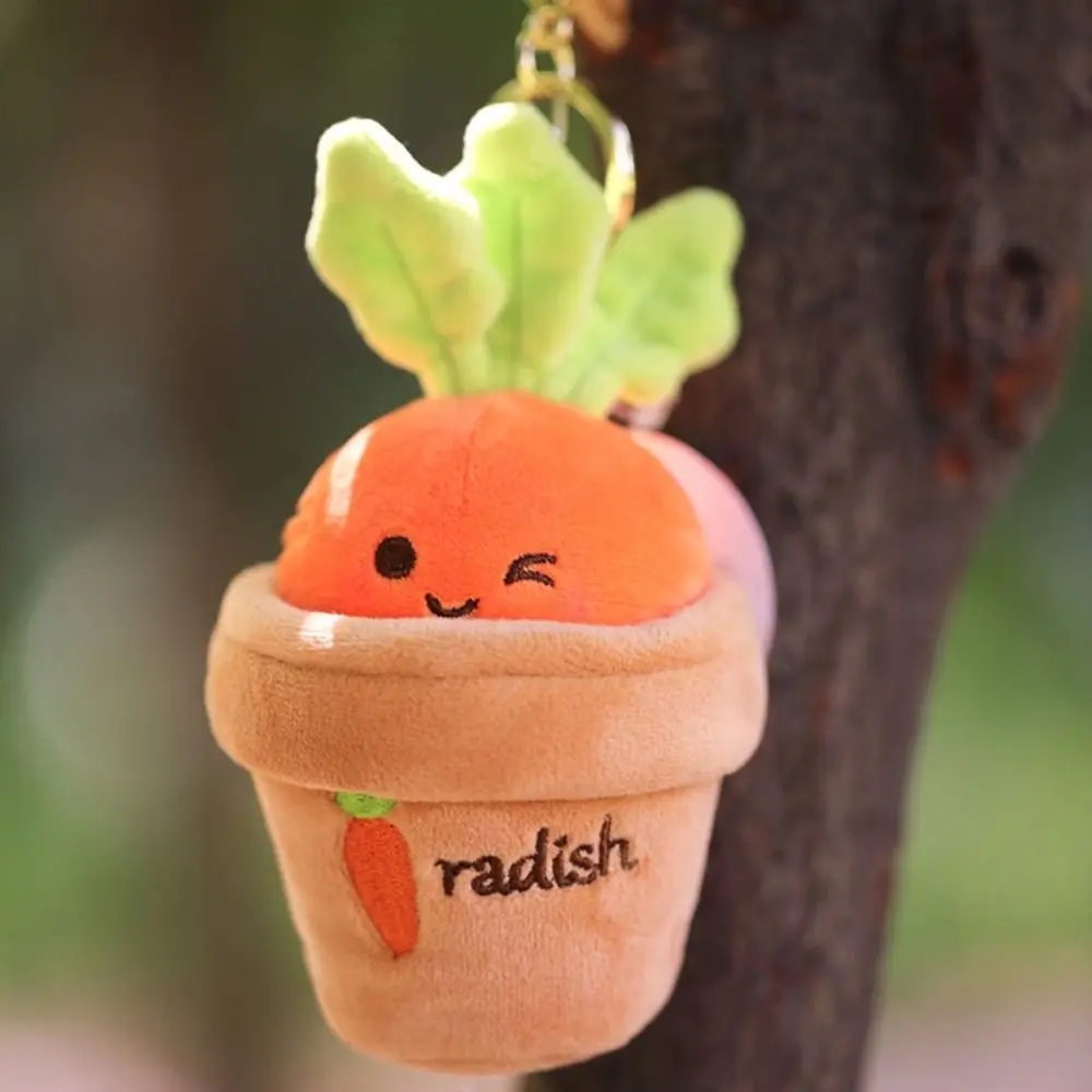 Jewelry Gift Grass Potted Carrot Keychain Bag Charm Cartoon Radish Pendant Vegetables 10cm Carrot Backpack