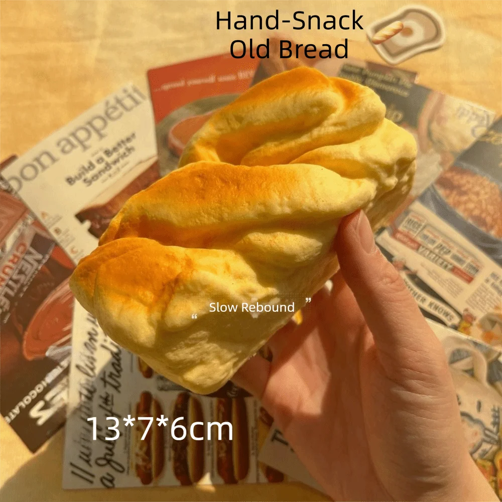 Simulated Bread Toast Squeeze Squishy Toys Stress Relief Soft Sensory Fidget Toy Slow Rising Decompression Toy for Kids Adults