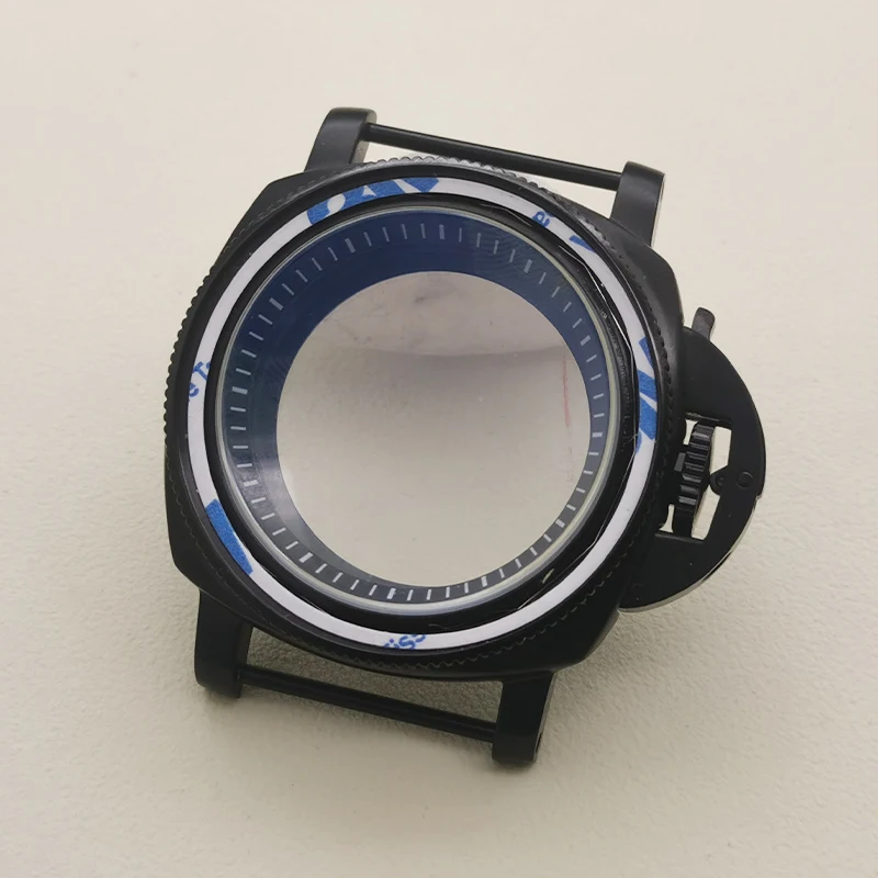 42mm Black NH35 Watch Case Fashions Bezel Insert Fits Seiko NH35 NH36 4R 7S26 Movement Transparent Back Cover  Men's Watch Cases