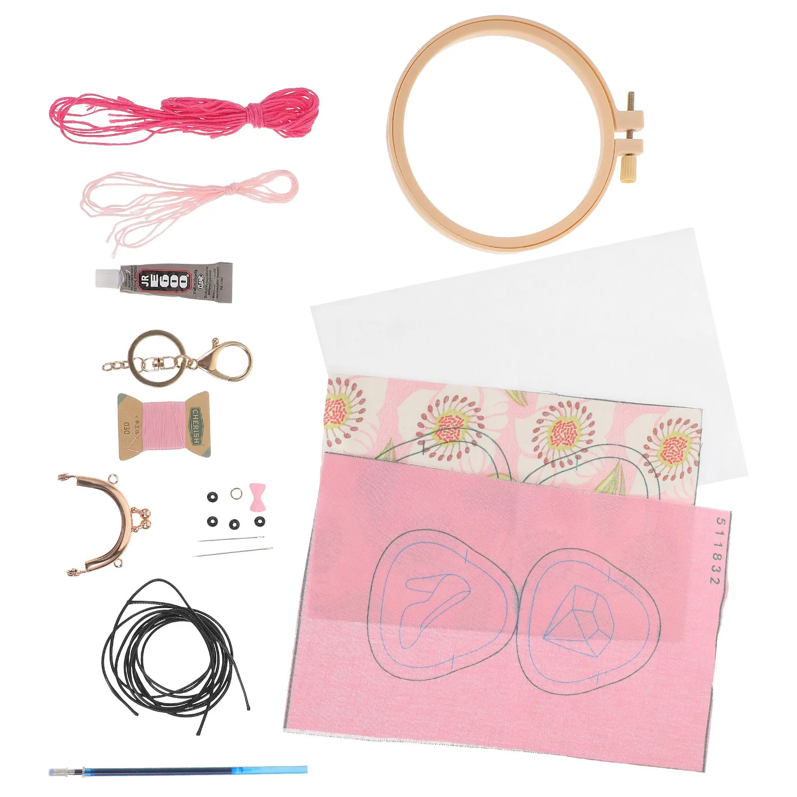 

1 Set Embroidery Coin Purse Material Pack Diamond Pattern Cloth Wool Needle Frame Tools Kit For Beginners Handmade