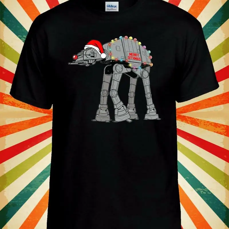 عيد ميلاد سعيد AT-AT روبوت رائع مضحك الرجال النساء سترة تانك القمم للجنسين تي شيرت 1769 #1