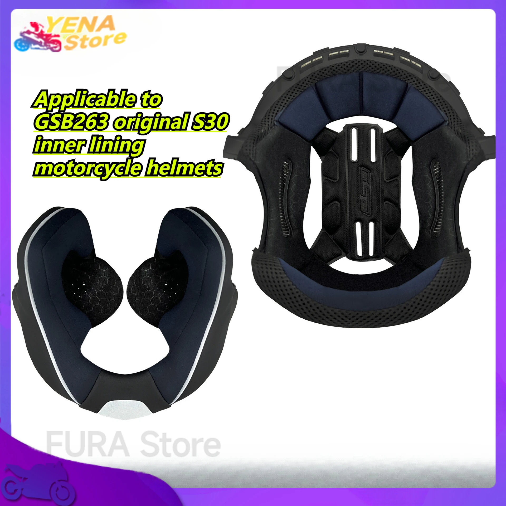 

Comfortable and breathable inner lining Applicable to GSB263 original S30 inner lining motorcycle helmets