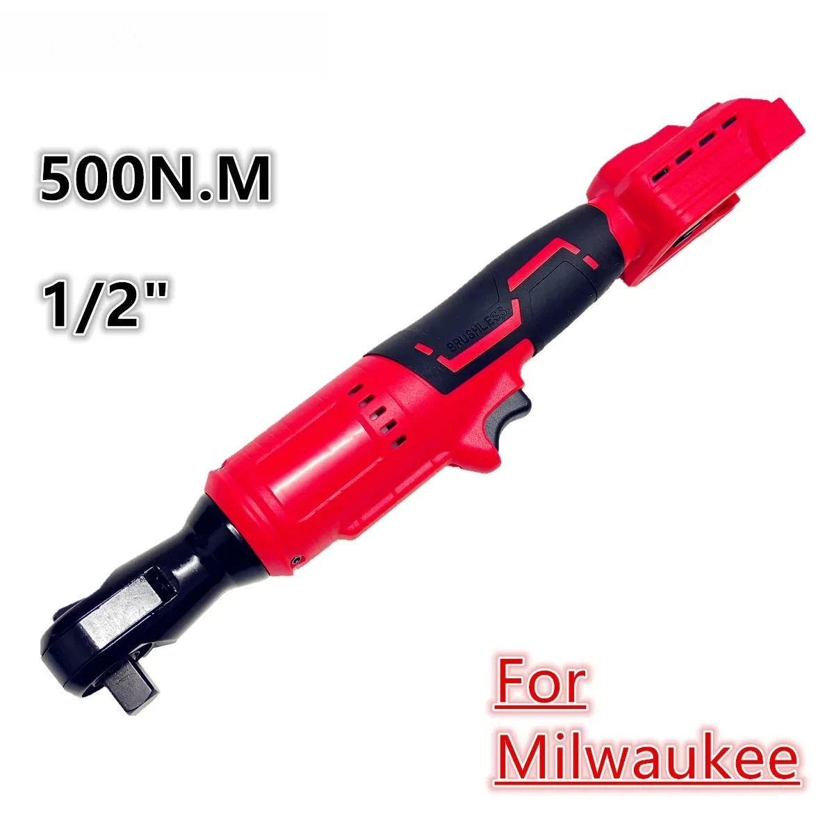 

For Milwaukee 18V Battery Brushless Ratchet Wrench 1/2'' Electric Impact Driver 500N.M Cordless Screw Nut Repair Power Tools