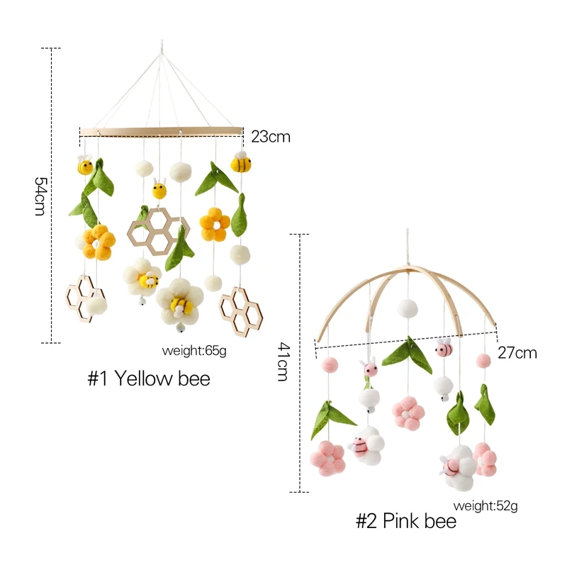 Baby Mobile Rattles Toys 0-12 Months For Newborn Crib Crochet Bee Bed Bell Toddler Rattle Carousel For Cots Kid Musical Toy Gift