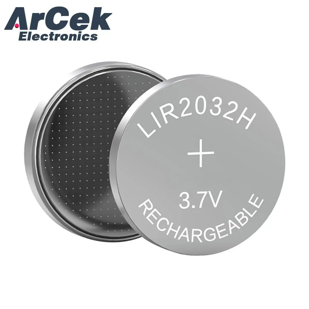 4PCS 70mah LIR2032H with Charger for Rechargeable Battery 3.7V Lithium Coin Button Cell Batteries for Watch Car Key Motherboard