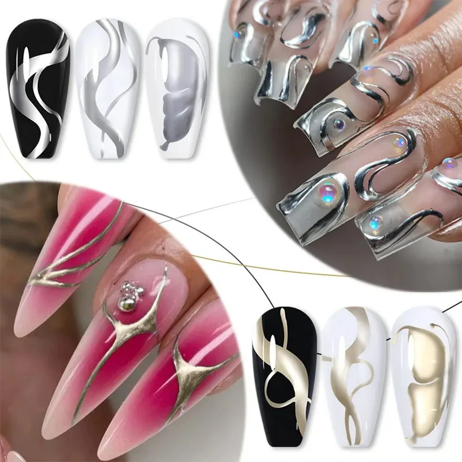 XEIJAYI 2025 Nieuwe 7 Kleuren Nail Art Striping Gel Set Hot Koop HEMA-Gratis TPO-Gratis Metallic lijn Tekening Gel Nail Salon Groothandel