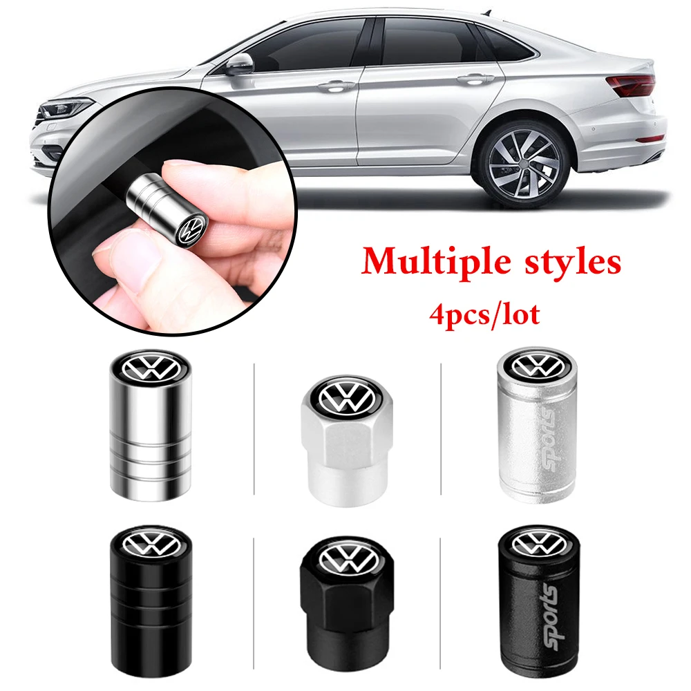 تصفيف السيارة ثلاثية الأبعاد عجلة معدنية قضيب صمام إطار قبعات اكسسوارات ل Volkswagen VW R GTI Golf Passat b6 Tiguan Polo T-ROC Bora Arteon