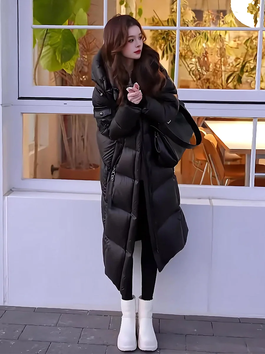 

Winter New Arrival Women's Long White Du down Jaet Coat Ultra Cold Resistant Casual Sle Zipper ket Design Ci Leisure