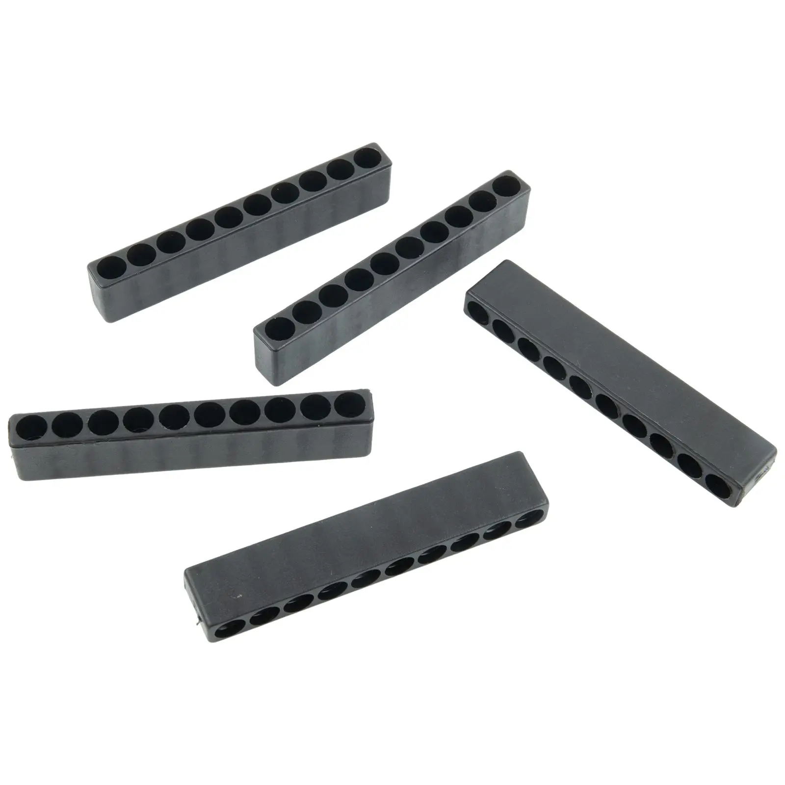 5pcs 10 Holes Hex Shank Screwdriver Bit Holder Plastic Screwdriver Head Storage Drill Bit Stand Power Accessories Black