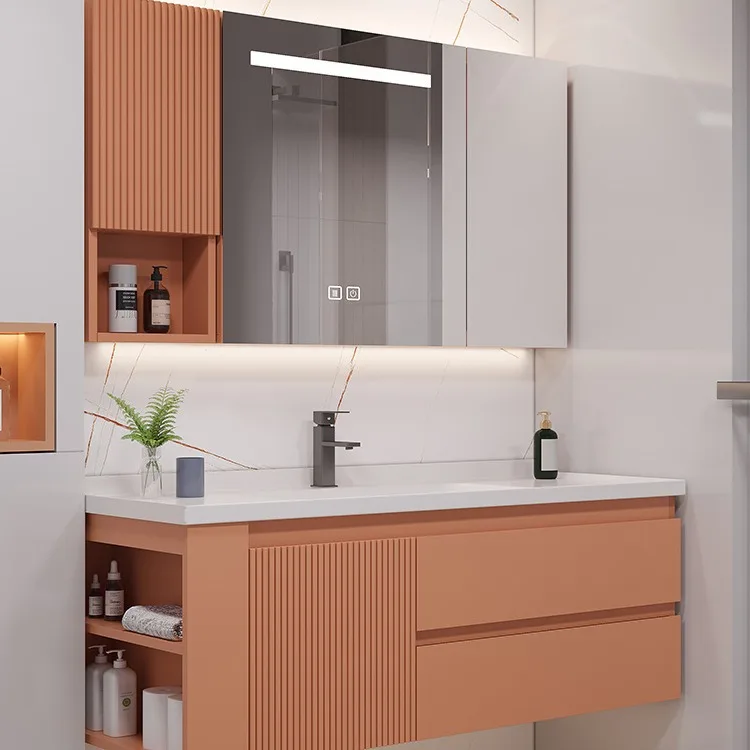 New oak wash basin cabinet combination wash basin cabinet combination