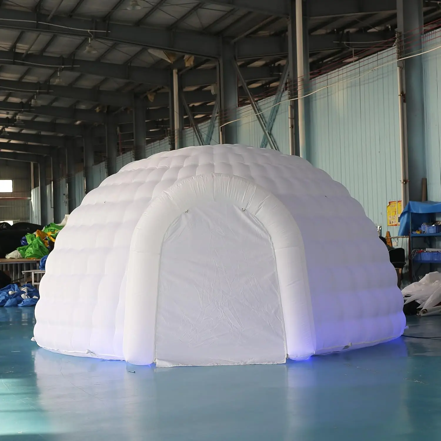 Outdoor Portable Inflatable Igloo Dome Tent with Led Light and blower 16.5ft Shelter Igloo Marquee for Party Wedding Camping