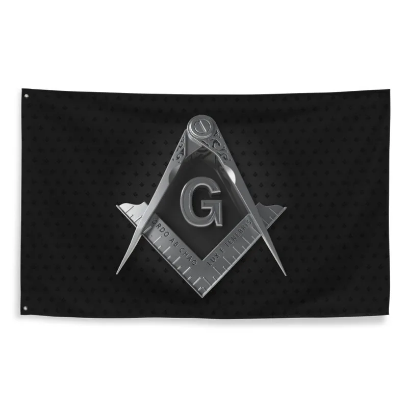 1pc Masonic Freemason Flag Silvery Square and Compass(3X5)