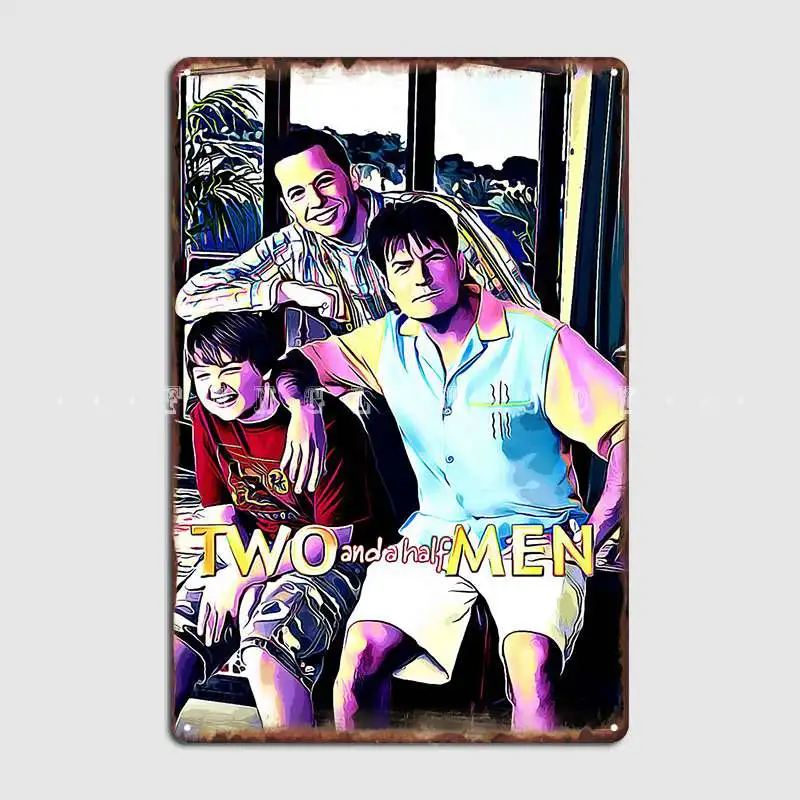 Two And A Half Men 4 Poster Metal Plaque Club Party Mural Funny Mural Painting Tin Sign Posters