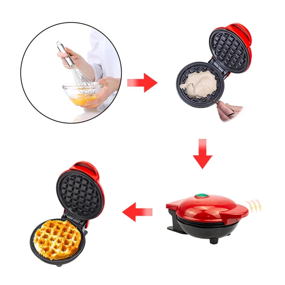 Mini Electric Waffles Maker Bubble Egg Cake Oven Pan Breakfast Machine US/EU/UK