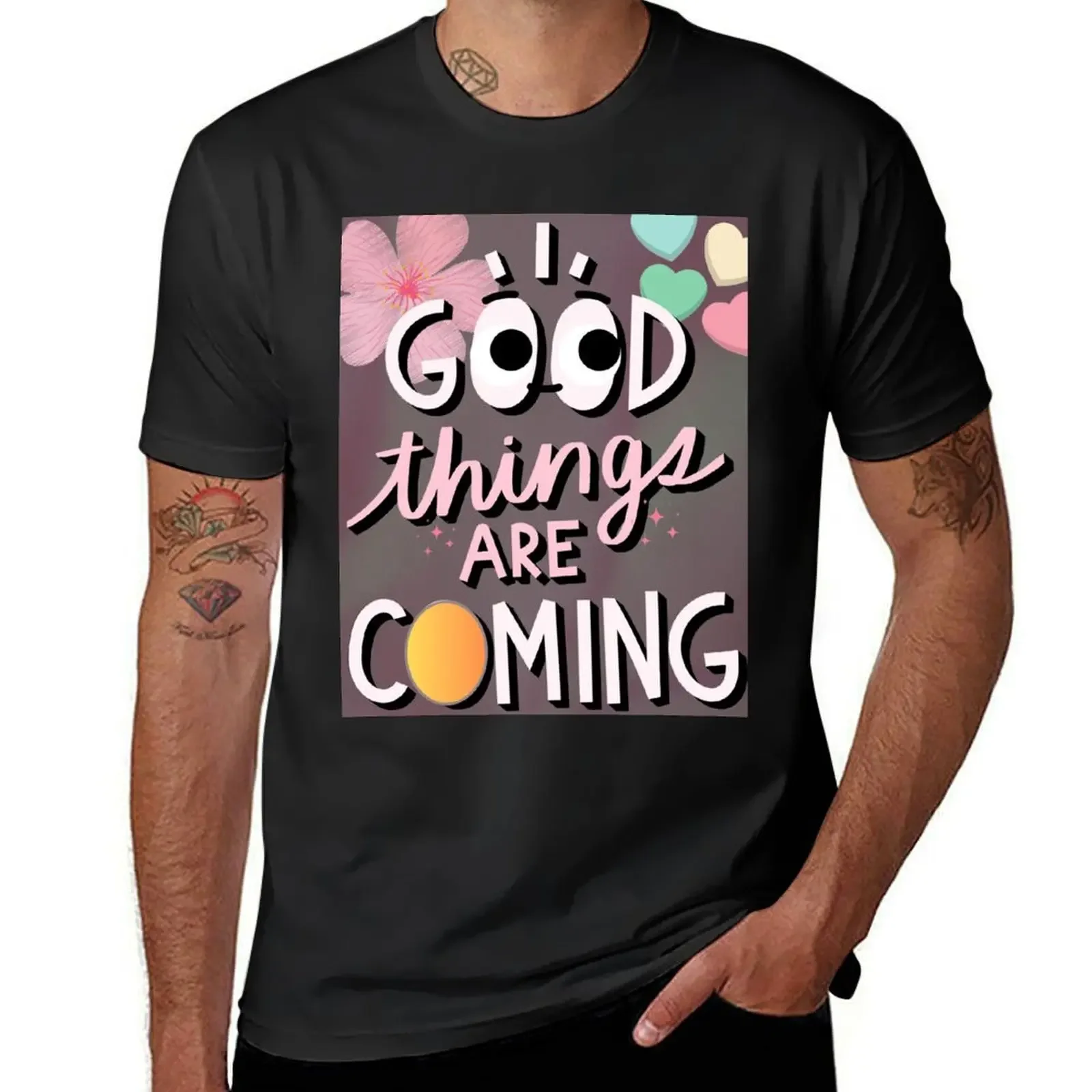 

Good things are coming T-Shirt sports fans oversized blacks korean fashion Short sleeve tee men