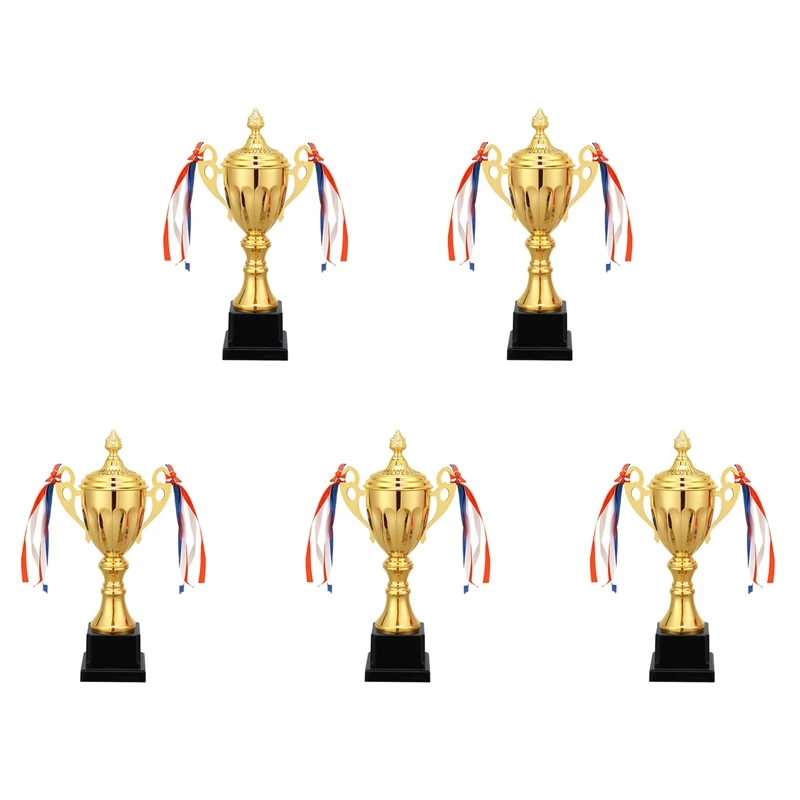 5X 11 Inch Gold Trophy Cup For Sports Meeting Competitions Soccer Winner Team Awards And Competition Parties Favors