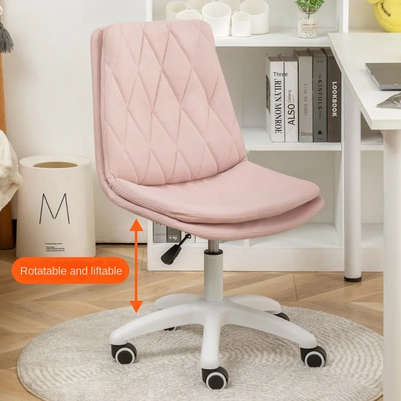 Silla pequeña de diseño minimalista para el hogar, asiento de ordenador sedentario de madera maciza para dormitorio femenino, maquillaje, respaldo