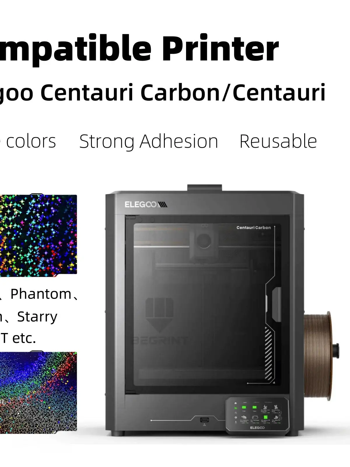 Plaque de construction pour ELEGOO Centauri carbone 260x271mm Double face PEI PEO PET PEY lit chauffant tôle d'acier à ressort pour Centauri carbone