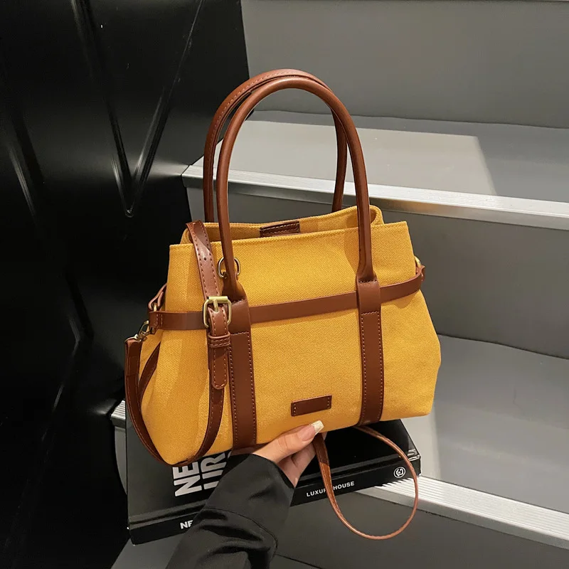 

2025 Stylish Shoulder Bag Trendy Two Tone Tote Crossbody Purse for Women Versatile Mother Daughter Handbag Chic