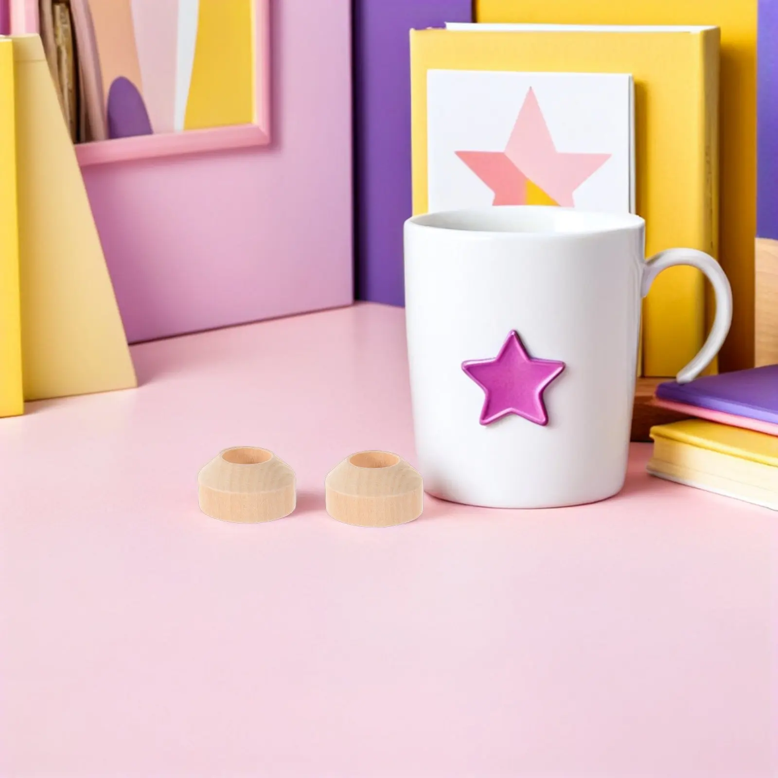 

100Pcs Wooden Peg Bases Unfinished Mounting Stand for DIY Crafts Creative Wood Pin Display Support Holder Puppet Stand Holder