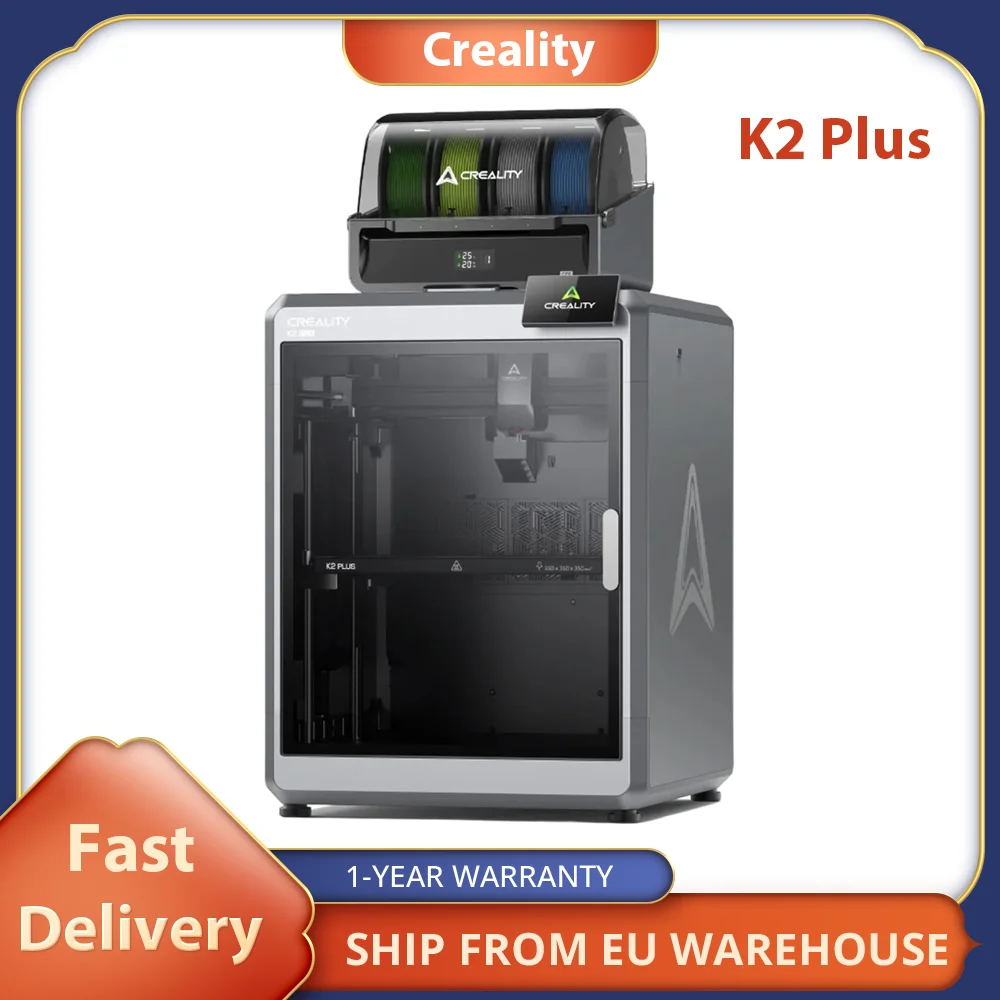 Creality K2 Plus Combo 3D Printer with CFS, 600mm/s, Multi-Color Printing, Apus Extruder, Tilt Detection, FOC Closed-Loop Motors