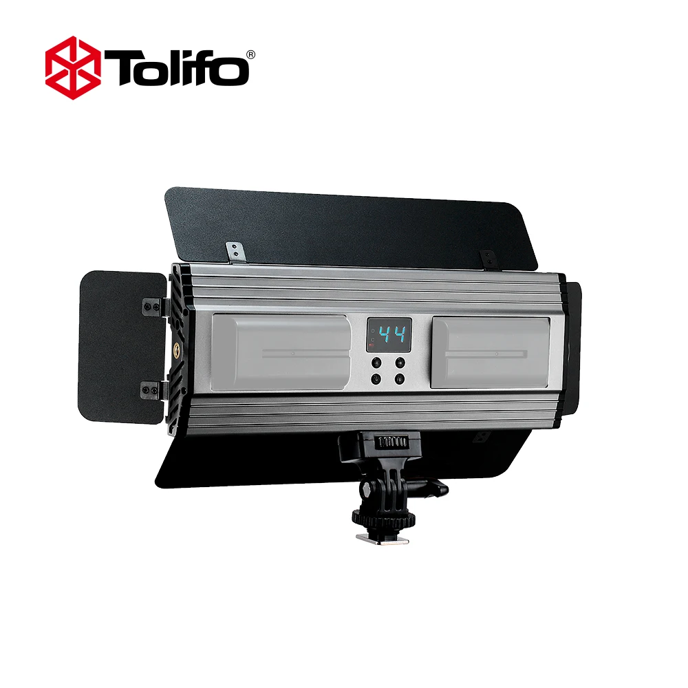 Tolifo PT30B II อัลตร้าสองสีอุณหภูมิ2.4G สายควบคุมระยะไกลไฟกล้องวีดีโอ LED พร้อม barndoor สำหรับ DSLR