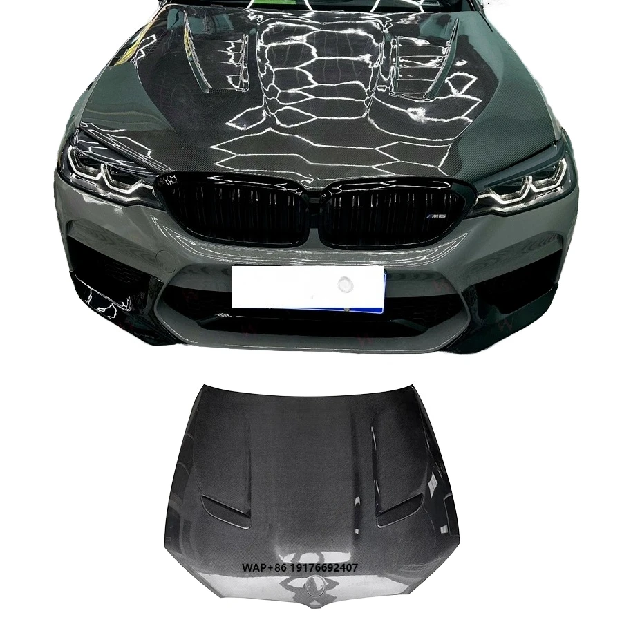 جديد forBMW F90 M5 LCI سيدان 4-Door 2018-2023 غطاء محرك من ألياف الكربون الجافة مع غطاء محرك السيارة الأمامي غطاء فتحة التهوية ملحقات السيارة