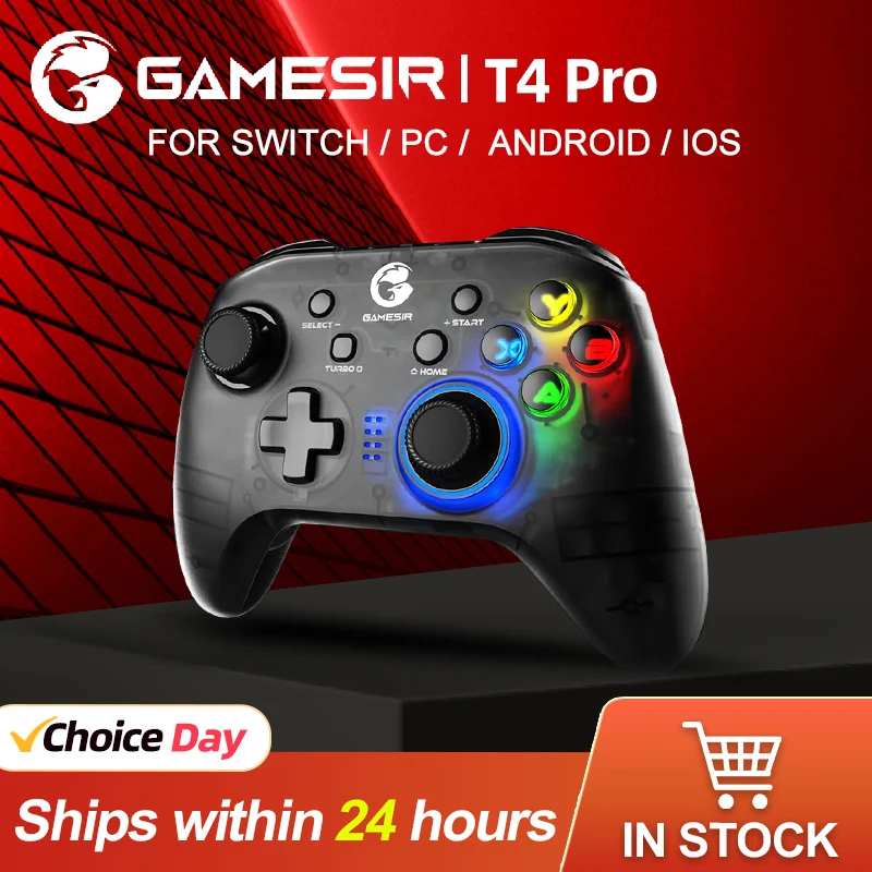 GameSir T4 Pro Bluetooth Game Controller 2.4G Wireless Gamepad Applies to Nintendo Switch Apple Arcade MFi Games Android Phone