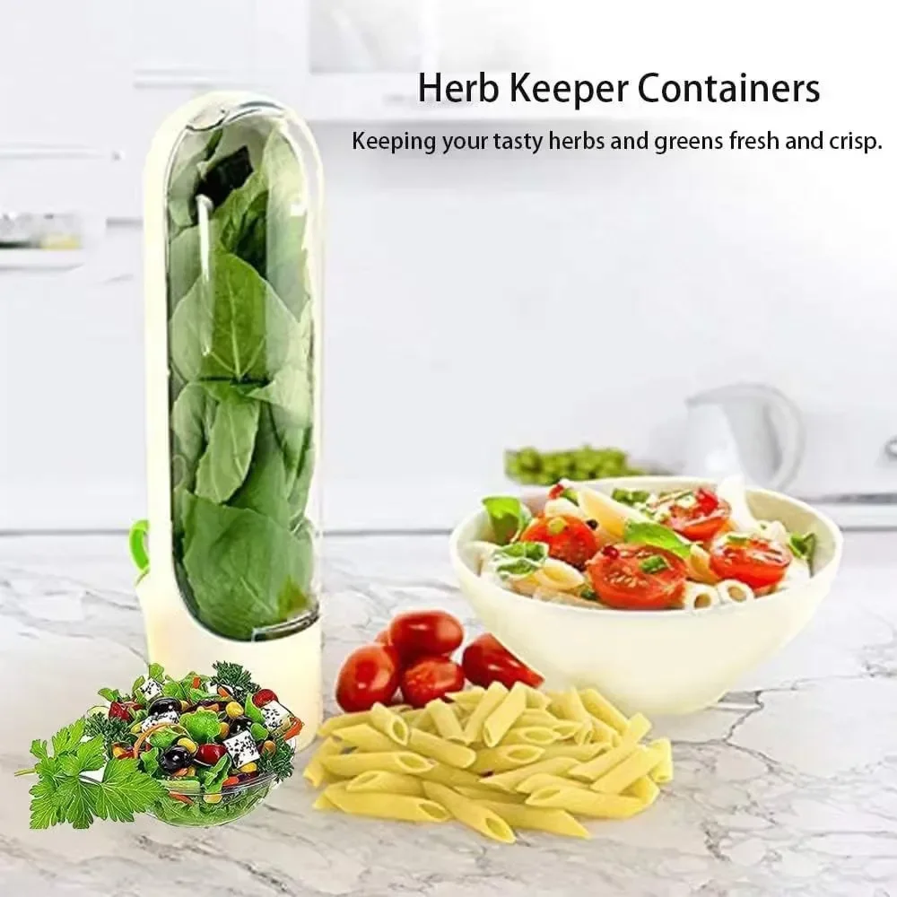 

Vanilla Fresh-Keeping Cup Kitchen Premium Herb Saver Gadgets Leaf Peeler Organizer Container Kitchen Keeping Green Storage Box