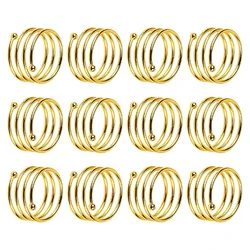 Gold Napkin Rings Set of 12, Napkin Rings Set Metal Napkin Holders Buckle for Cloth Napkins for Dinner Table Decor, Wedding