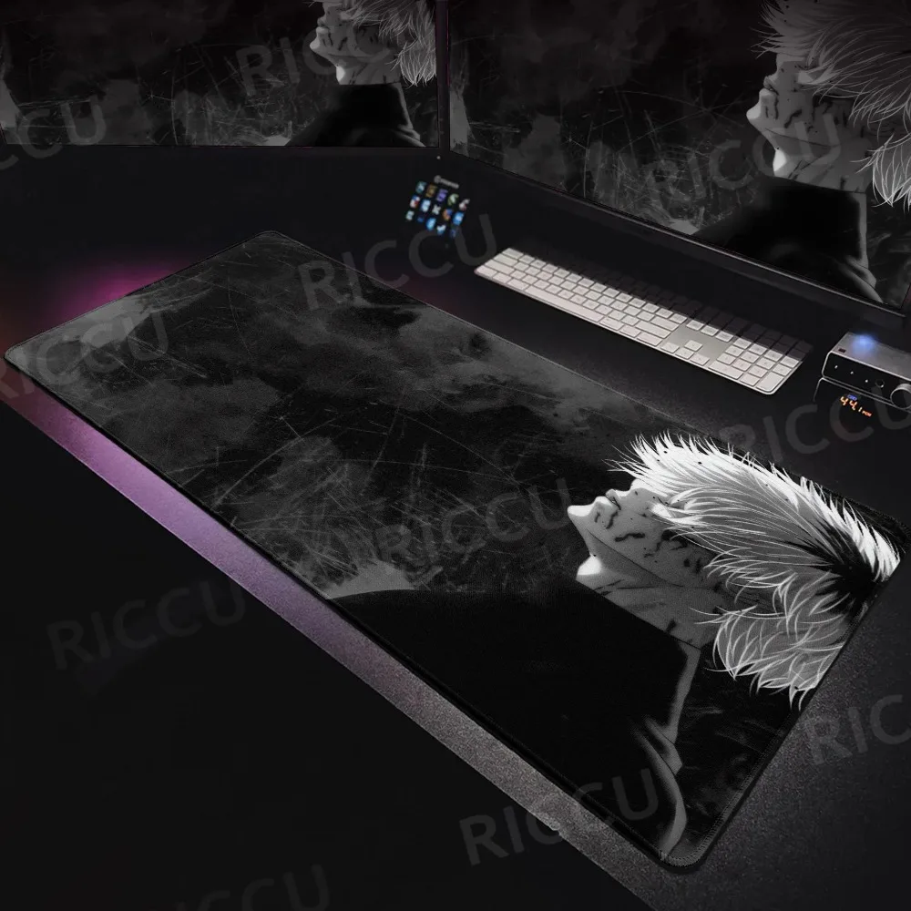 

Anime Large Tokyo Ghoul Home Office Computer Keyboard Desk Pad Cool Locking Edge Black and White Comics Gaming Pc Mice Mats