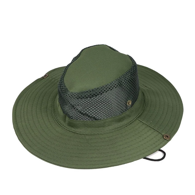 Men Women Summer Foldable Sun Fisherman Breathable Mesh Outdoor Sport Fishing Sun Hat Wide Brim Beach UV Sunscreen Cap W57