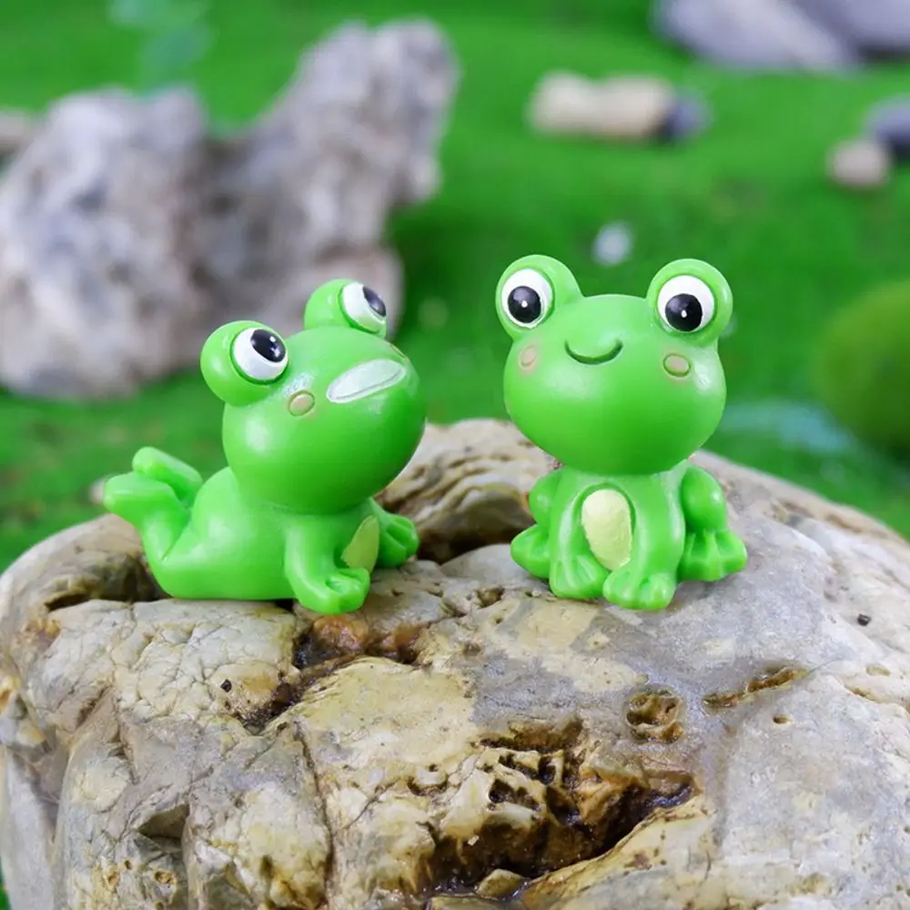 Frog Frog Miniature Car Ornaments Resin Micro Landscape Resin Cute