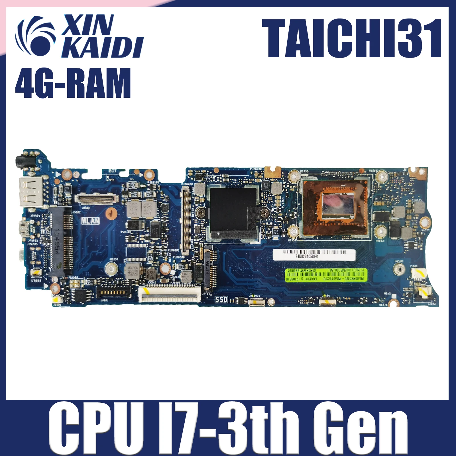 

For Asus TAICHI31 Taichi 31 Laptop Motherboard 60NB0080-MBA010 With CPU i7 3th Gen 4G RAM Mainboard 100% Test OK