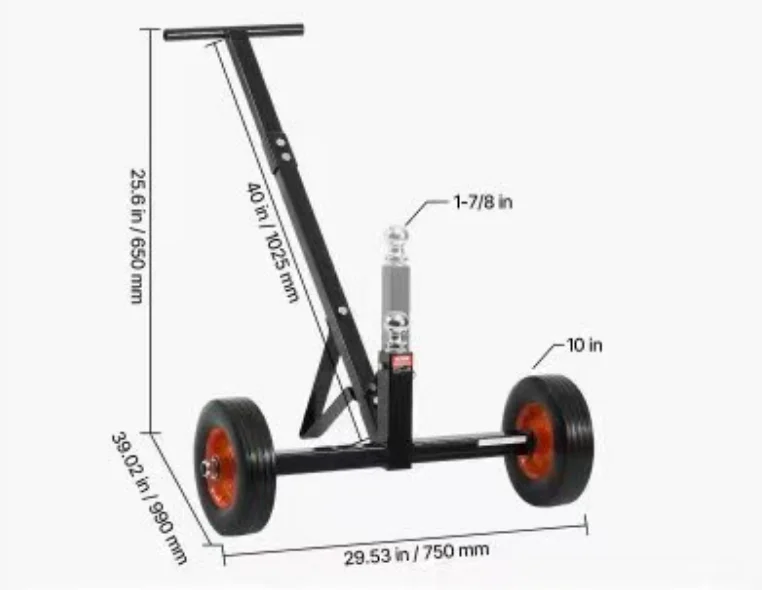 600 Lb  Capacity Trailer Dolly,Trailer Mover Pull Small Trailer